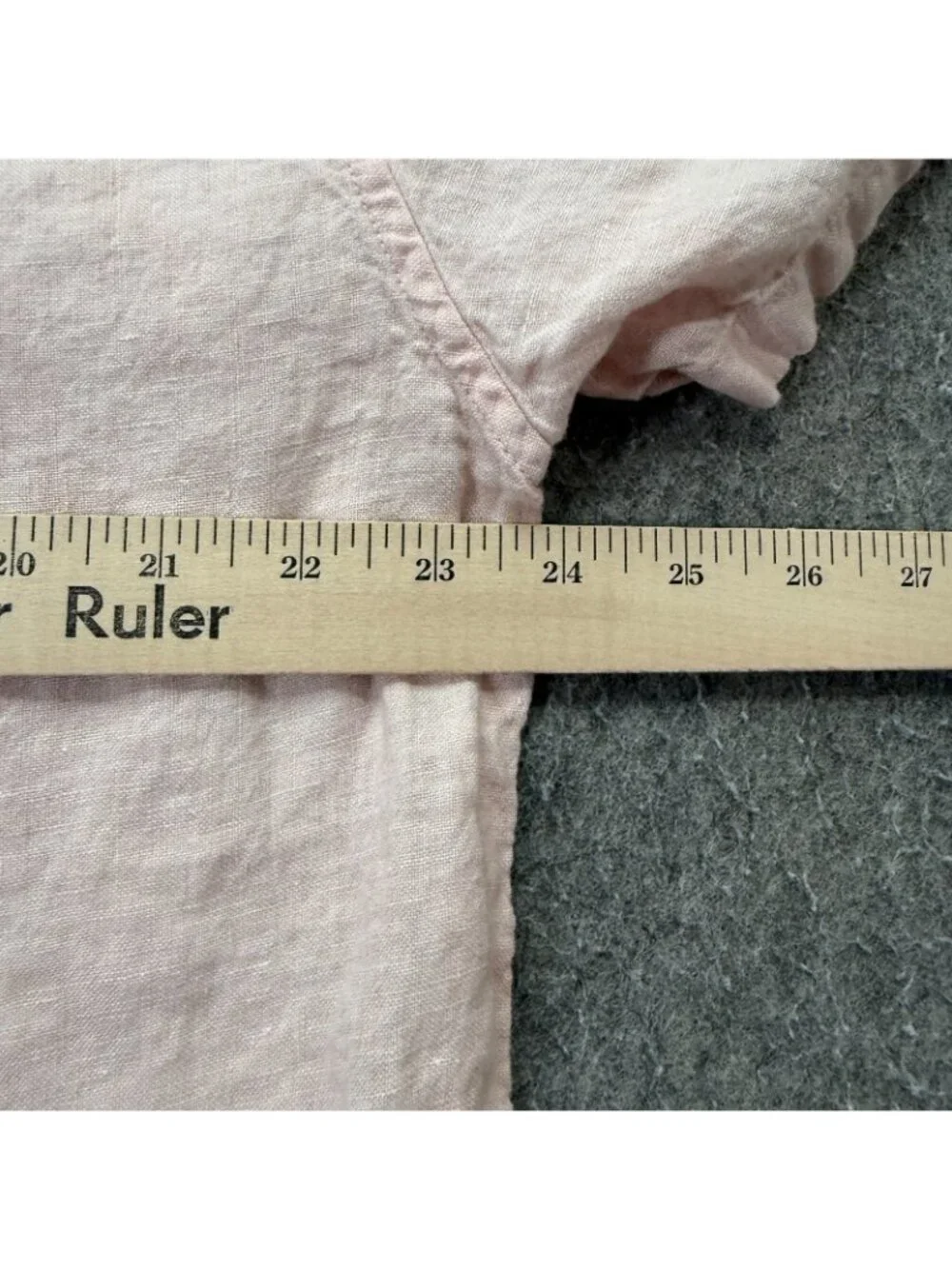 J.Crew Linen Shirt Men XL Pink Solid Classic Fit Short Sleeve Button-Down